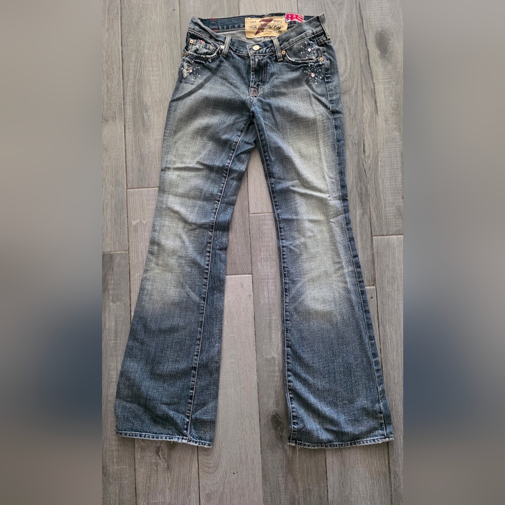 7 For All Mankind Women's Flare Jeans in Gray